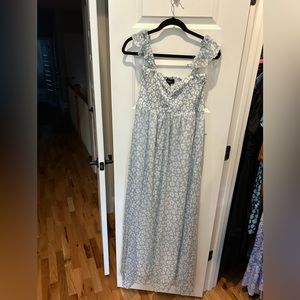 Pinkblush floral blue smocked maternity dress